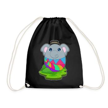 Elefant Ostern Osterei - Turnbeutel - Schwarz - Vorne