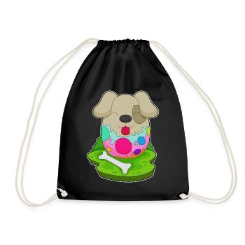 Dog Easter Easter Egg - Drawstring Bag - black - Front