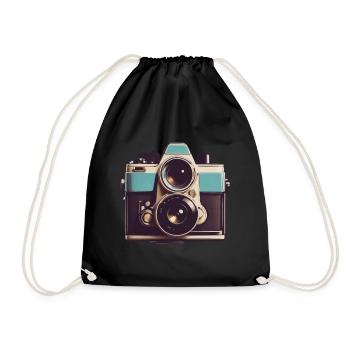 Appareil photo vintage esthétique rétro appareil photo - Sac de sport léger - noir - Devant