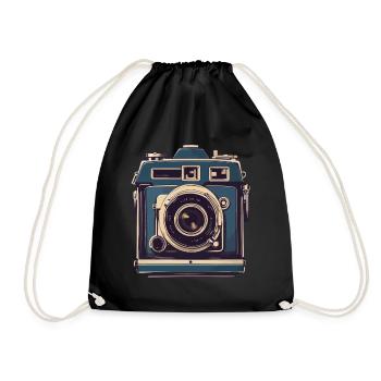 Appareil photo vintage esthétique rétro appareil photo - Sac de sport léger - noir - Devant