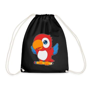 Parrot Pupil Pencil School - Drawstring Bag - black - Front