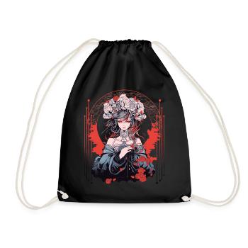 Anime Empress Tarot Card Women Floral Divination - Turnbeutel - Schwarz - Vorne