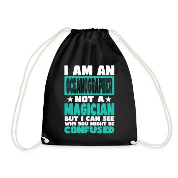 Oceanographer - Drawstring Bag - black - Front