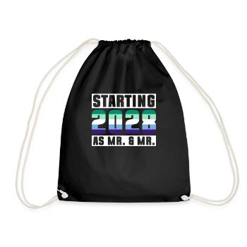 Gay Pride 2028 Hochzeit Homo-Ehe - Turnbeutel - Schwarz - Vorne