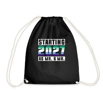 Gay Pride 2027 Wedding Gay Marriage - Drawstring Bag - black - Front