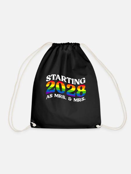 Gay Pride 2028 Hochzeit Homo-Ehe - Turnbeutel - Schwarz