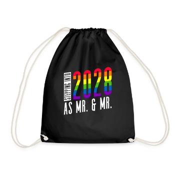 Gay Pride 2028 Wedding Gay Marriage - Drawstring Bag - black - Front