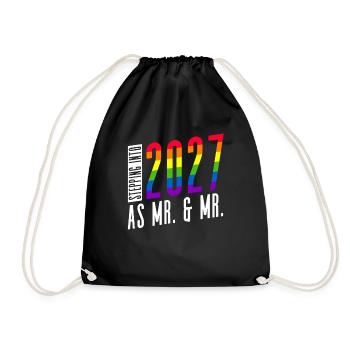 Gay Pride 2027 Wedding Gay Marriage - Drawstring Bag - black - Front
