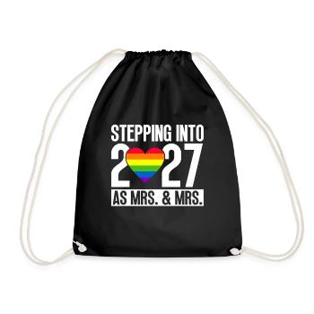 Gay Pride 2027 Wedding Gay Marriage - Drawstring Bag - black - Front