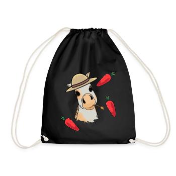 Poulain, Bébé, Cheval, Enfant, Poney, Enfant en bas âge, Navet, Chevaux - Sac de sport léger - noir - Devant
