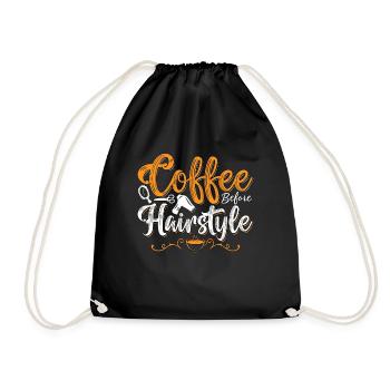 Hairstyle Coffee Before Haircutter Coffee Lover - Drawstring Bag - black - Front