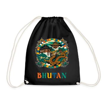 Bhutan Dragon South Asia Thimphu - Drawstring Bag - black - Front