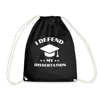 Dissertation, Doctorate, Doctorate, Degree - Drawstring Bag - black - Front