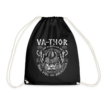 Vathor - Fête des pères Cadeau Fête des Pères Viking - Sac de sport léger - noir - Devant