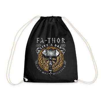 Vathor - Fête des pères Cadeau Fête des Pères Viking - Sac de sport léger - noir - Devant