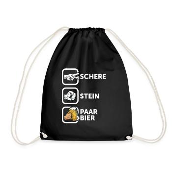 Schere, Stein, Paar, Bier - das perfekte Outfit - Turnbeutel - Schwarz - Vorne