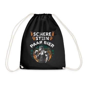 Schere, Stein, Paar, Bier - das perfekte Outfit - Turnbeutel - Schwarz - Vorne