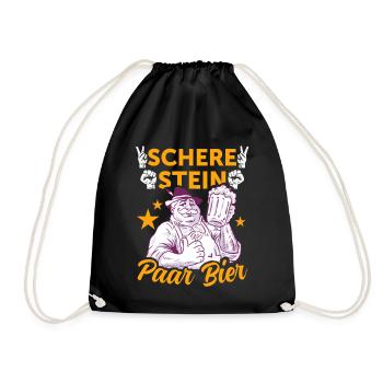 Schere, Stein, Paar, Bier - das perfekte Outfit - Turnbeutel - Schwarz - Vorne