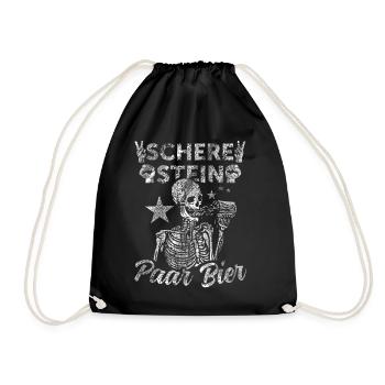 Schere, Stein, Paar, Bier - das perfekte Outfit - Turnbeutel - Schwarz - Vorne