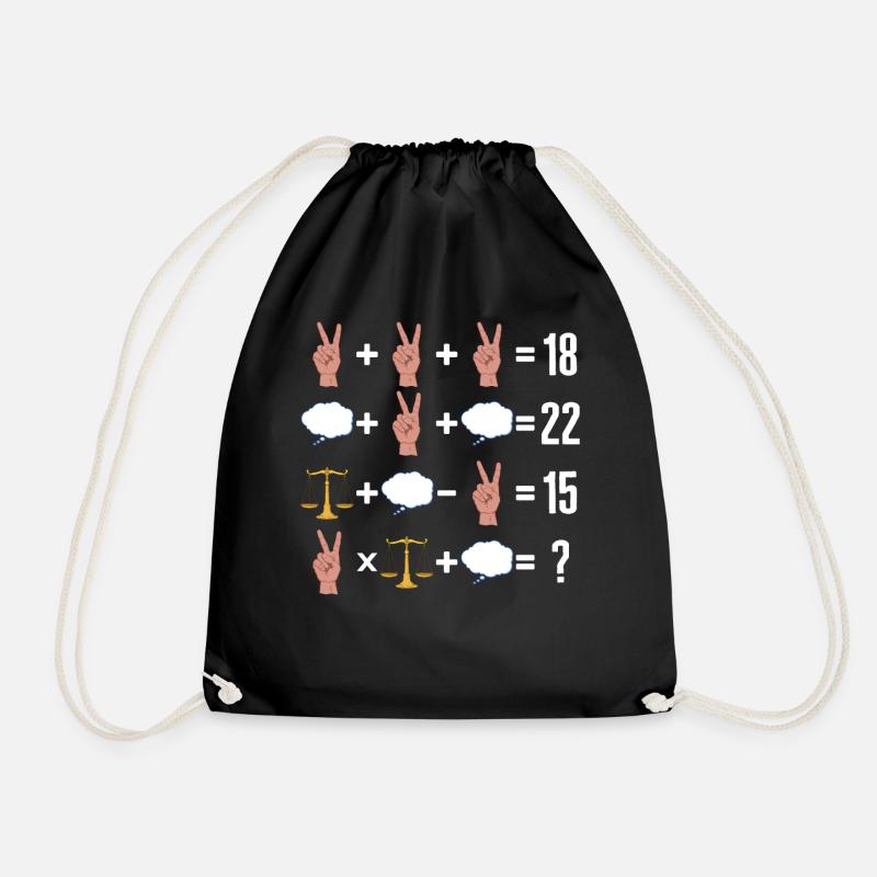Mathe-T-Shirt, Mathe-Befehl der Operation Peace-Zeichen - Turnbeutel - Schwarz