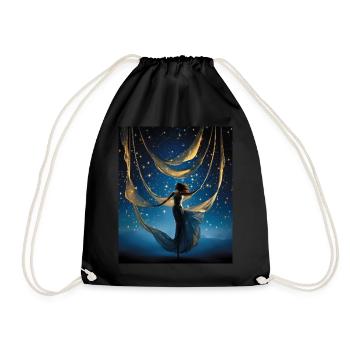 Aerial Silks Starry Night Shirt Graceful Galaxy - Drawstring Bag - black - Front