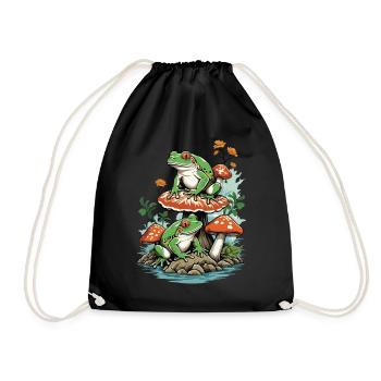 The Frog Streetwear Aesthetic Vintage Design - Drawstring Bag - black - Front