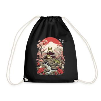 Frosch Streetwear Aesthetic Vintage Design - Turnbeutel - Schwarz - Vorne