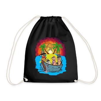Expédition dans les mers du Sud, Voyage, Aventure, Cacahuètes, Ahoy - Sac de sport léger - noir - Devant