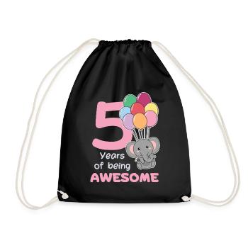 Eléphant pour les enfants de 5 ans - Sac de sport léger - noir - Devant
