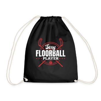 Sexy Floorball Player - Unihockey Floorball Player - Drawstring Bag - black - Front