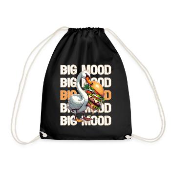 Big Mood, Big Food - Drawstring Bag - black - Front