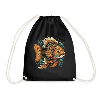 Mandala Cichlid Aquarium Fish Lover Breeder - Turnbeutel - Schwarz - Vorne