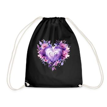 Floral Heart Dementia And Alzheimer's Support - Turnbeutel - Schwarz - Vorne