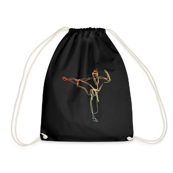 Vintage Karateka Zeichnung - Turnbeutel - Schwarz - Vorne