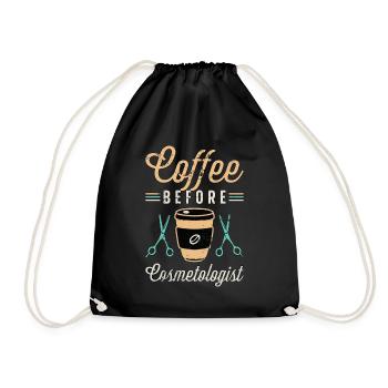 Cosmetologist Coffee Make-Up Artist Coffee Lover - Drawstring Bag - black - Front