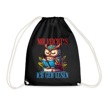 Owl, Eagle Owl, Bookseller, Book, Reading, Literature, Time Out - Drawstring Bag - black - Front