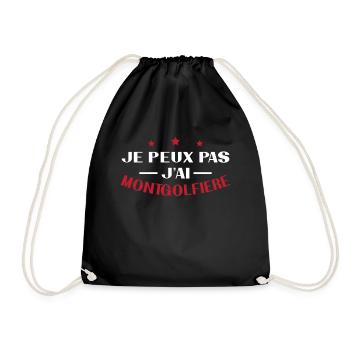 Je peux pas j ai montgolfière - Sac de sport léger - noir - Devant