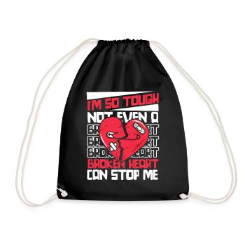 Not Even A Broken Heart Can Stop Me Open Heart - Drawstring Bag - black - Front