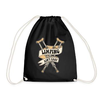 Limping Ain't Easy Broken Finger Broken Bone Bone - Drawstring Bag - black - Front