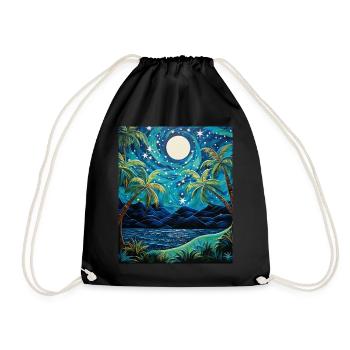 Pura Vida Starry Night Shirt Tropical Harmony Tee - Drawstring Bag - black - Front