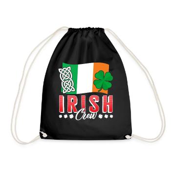 St. Patrick's Day Shirt, Irish Crew Irland Flagge - Turnbeutel - Schwarz - Vorne