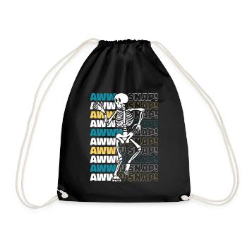 Aww Snap Broken Finger Broken Arm Leg Surgeon - Drawstring Bag - black - Front