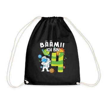 Bääm Ich bin 4 Astronaut - Turnbeutel - Schwarz - Vorne