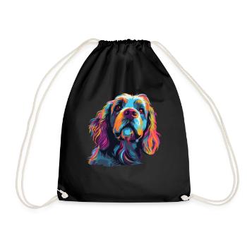 Watercolor Colorful Lion - Drawstring Bag - black - Front