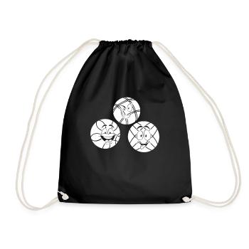 Bocce Ball Player Funny Boccia balls - Funny Bocce - Drawstring Bag - black - Front