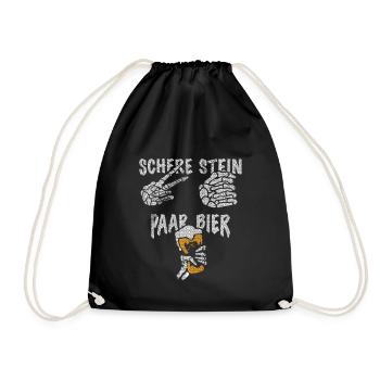 Schere, Stein, Paar, Bier - das perfekte Outfit - Turnbeutel - Schwarz - Vorne