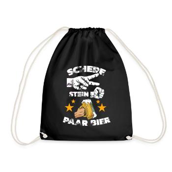 Schere, Stein, Paar, Bier - das perfekte Outfit - Turnbeutel - Schwarz - Vorne