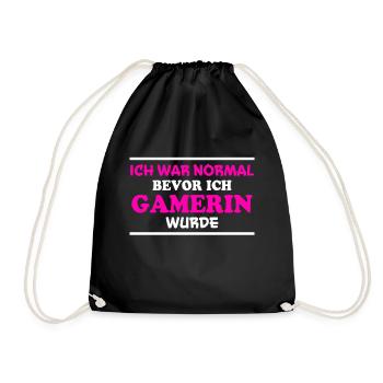 Gamerin Spruch Videospiel Sprüche Gamerin Geschenk - Turnbeutel - Schwarz - Vorne
