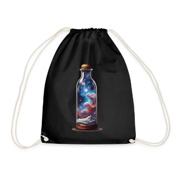 Univers en bouteille Esthétique de Style Bohème - Sac de sport léger - noir - Devant