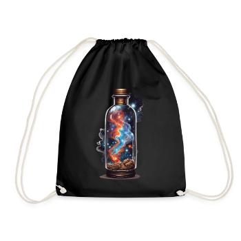 Magical outer space in bottle boho aesthetic - Drawstring Bag - black - Front